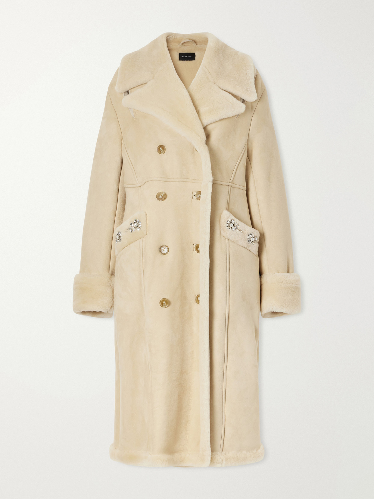 Double-Breasted Shearling Coat