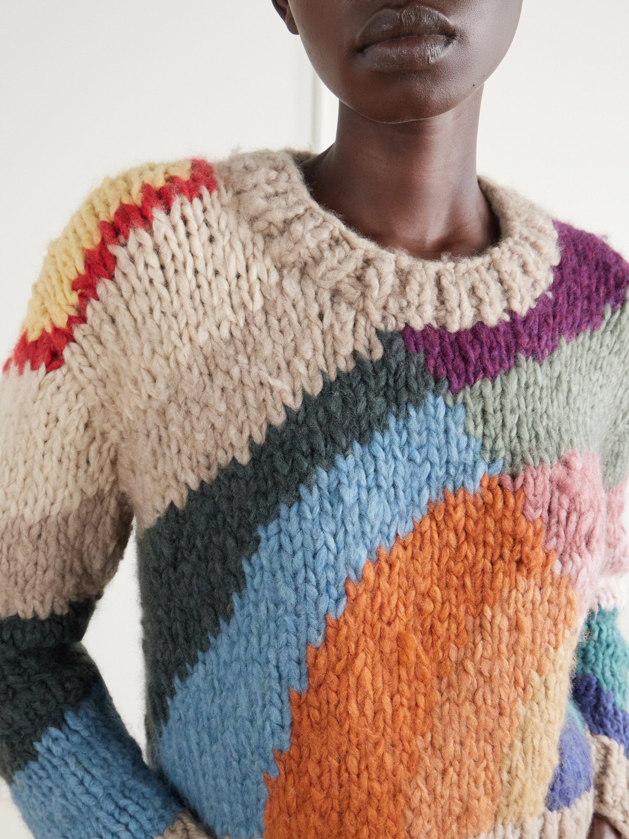 Emilia Jooshi Intarsia-Knit Cashmere Sweater