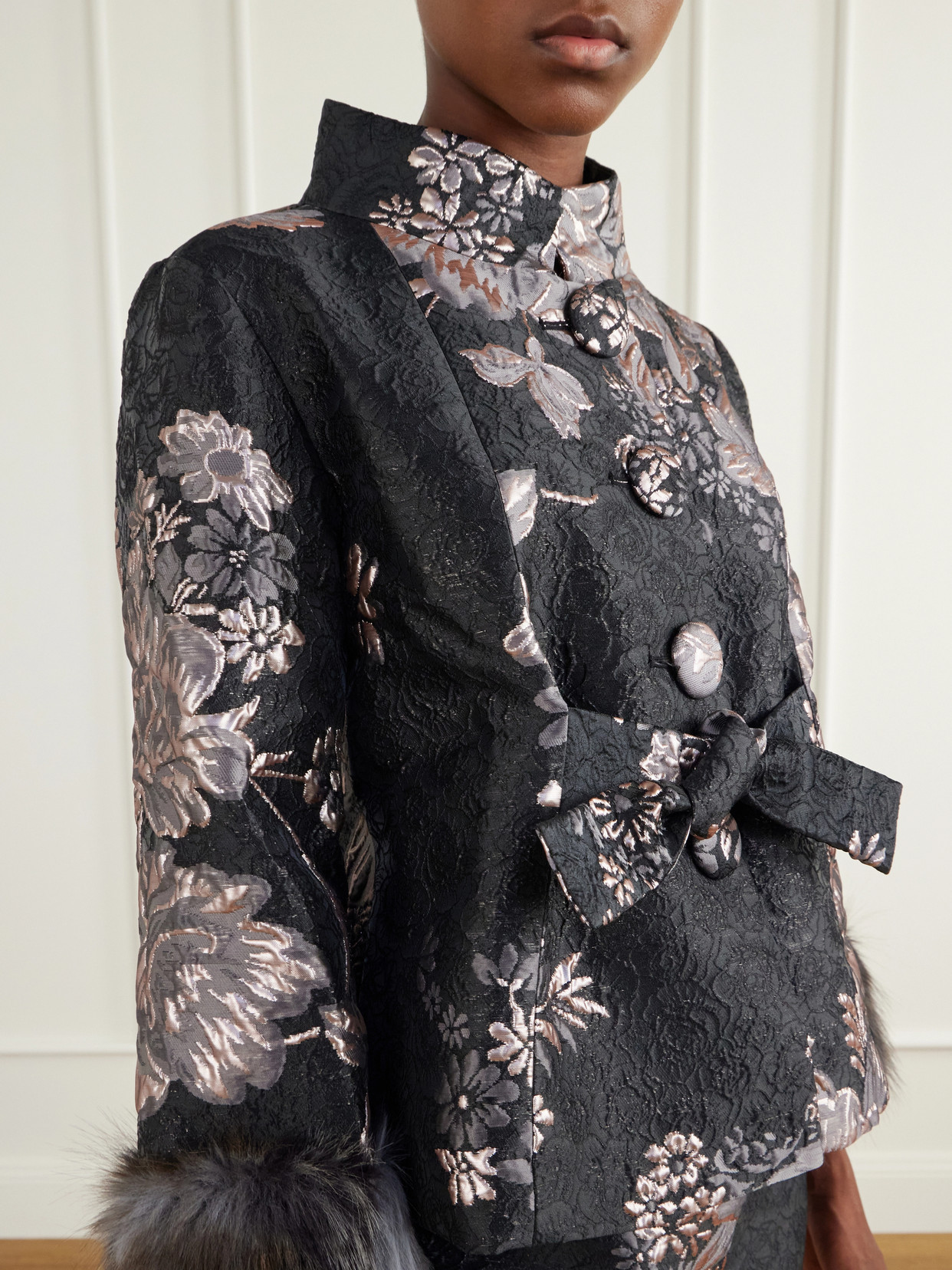 Arcadia Floral-Brocade Jacket