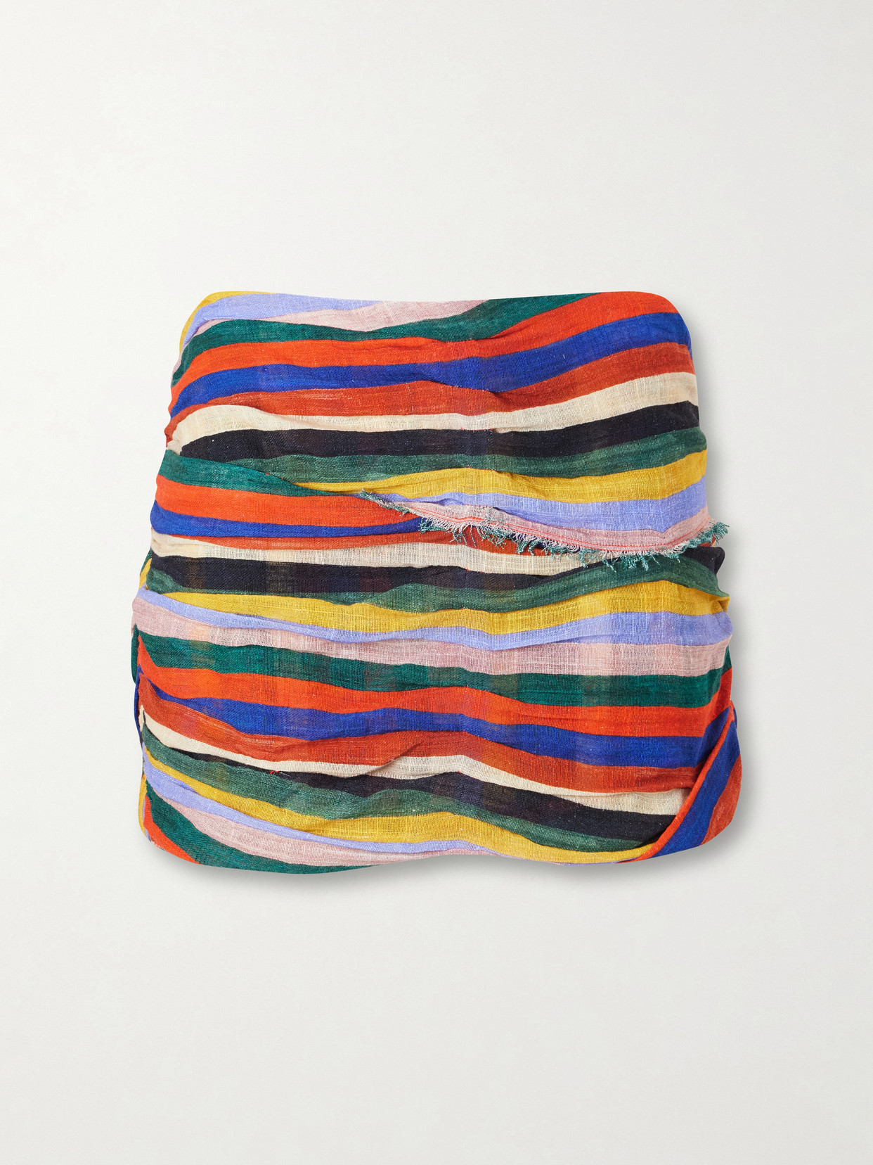 Nicola Fringed Striped Cotton Mini