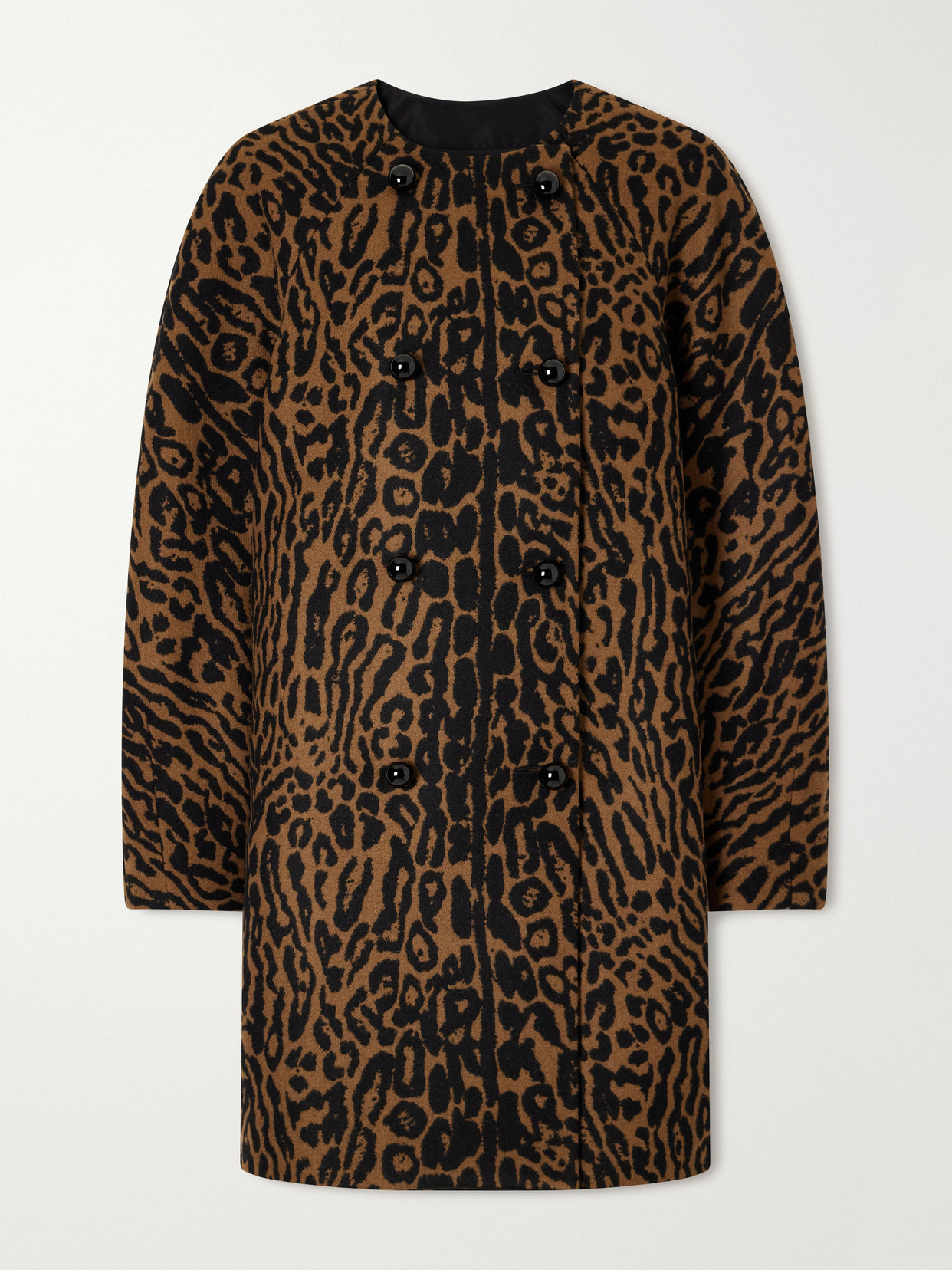 Cocoon Leopard-Jacquard Coat