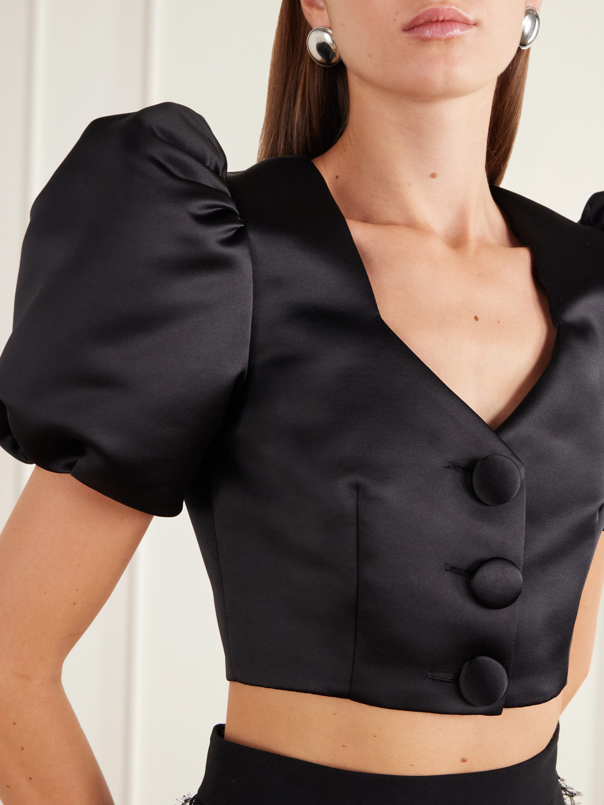 Cropped Gathered Blouse