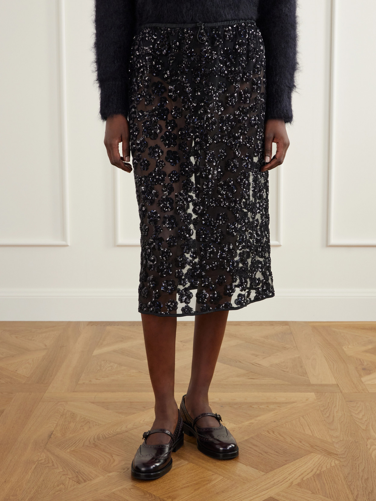 Bria Sequined-Embellished Midi