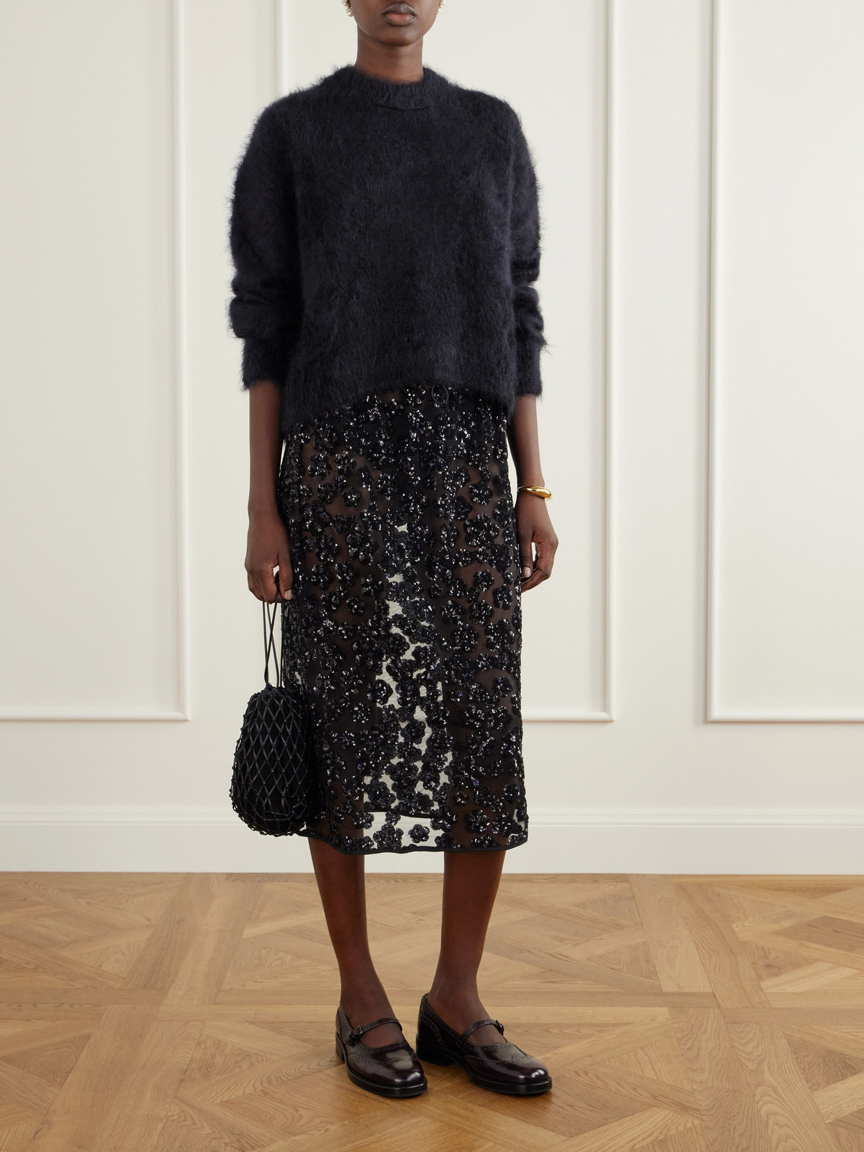 Bria Sequined-Embellished Midi