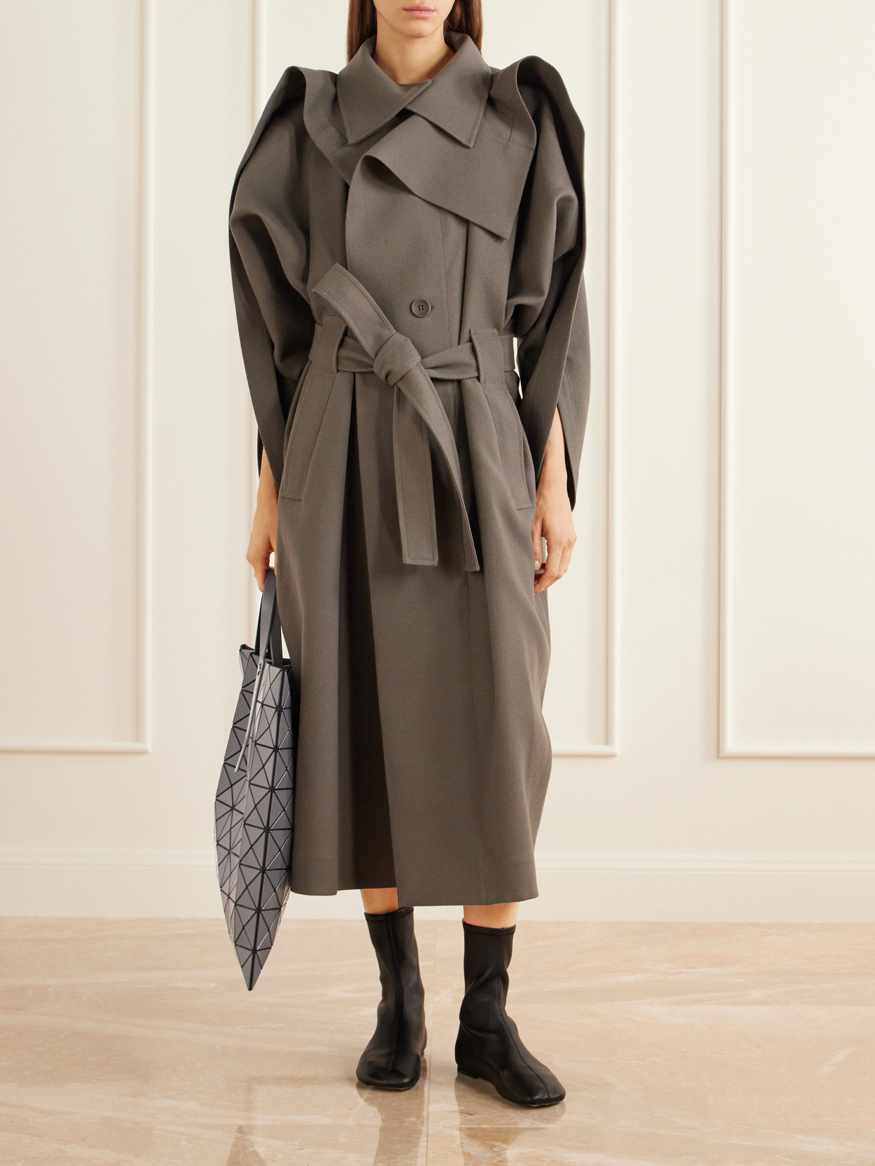 Lucent Paneled Glossed Tote