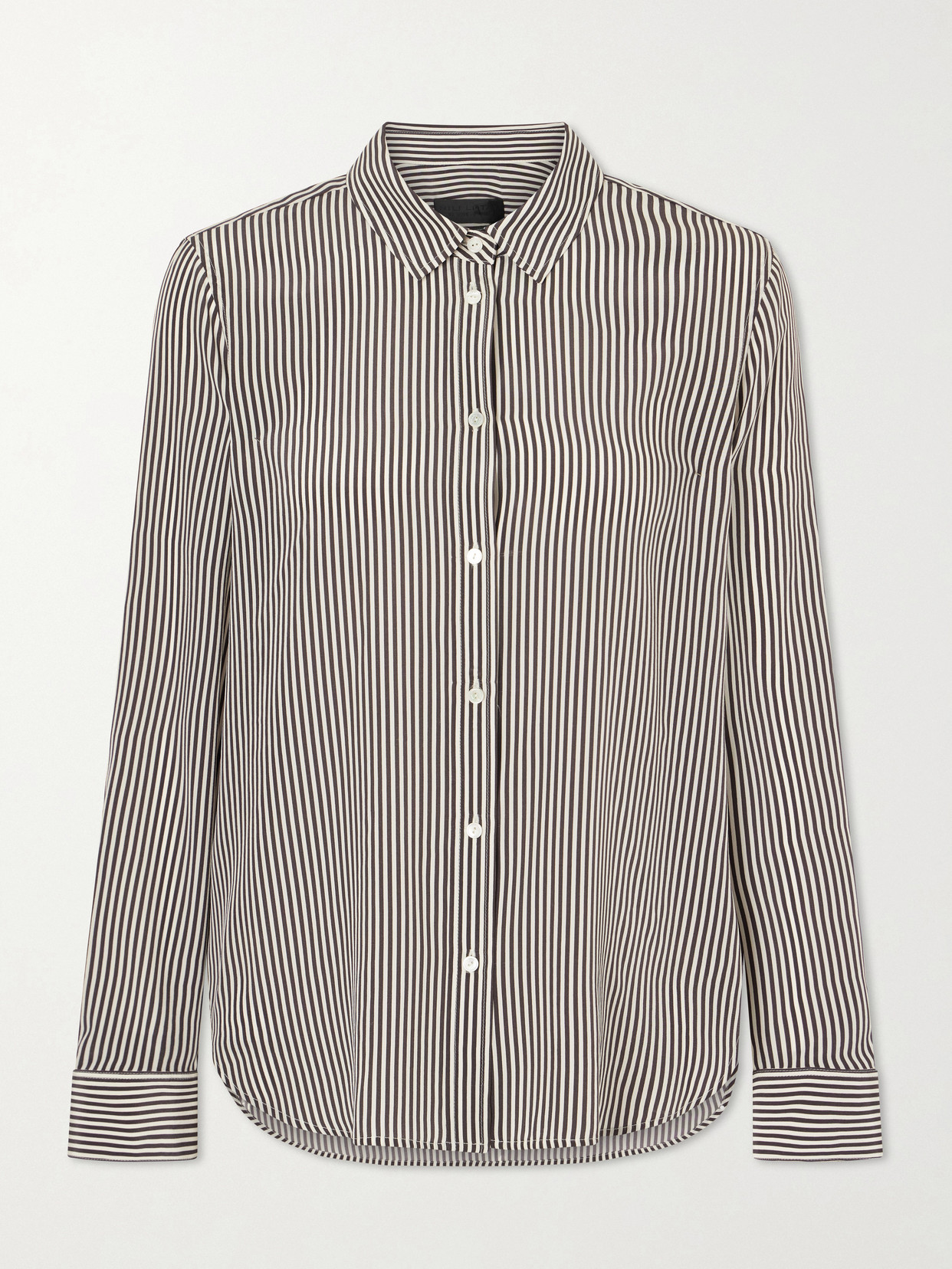 Gaia Striped Silk-Crepe De Chine Shirt