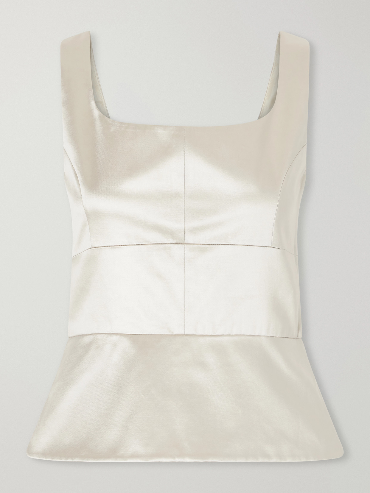 Paneled Cotton-Blend Duchess-Satin Tank