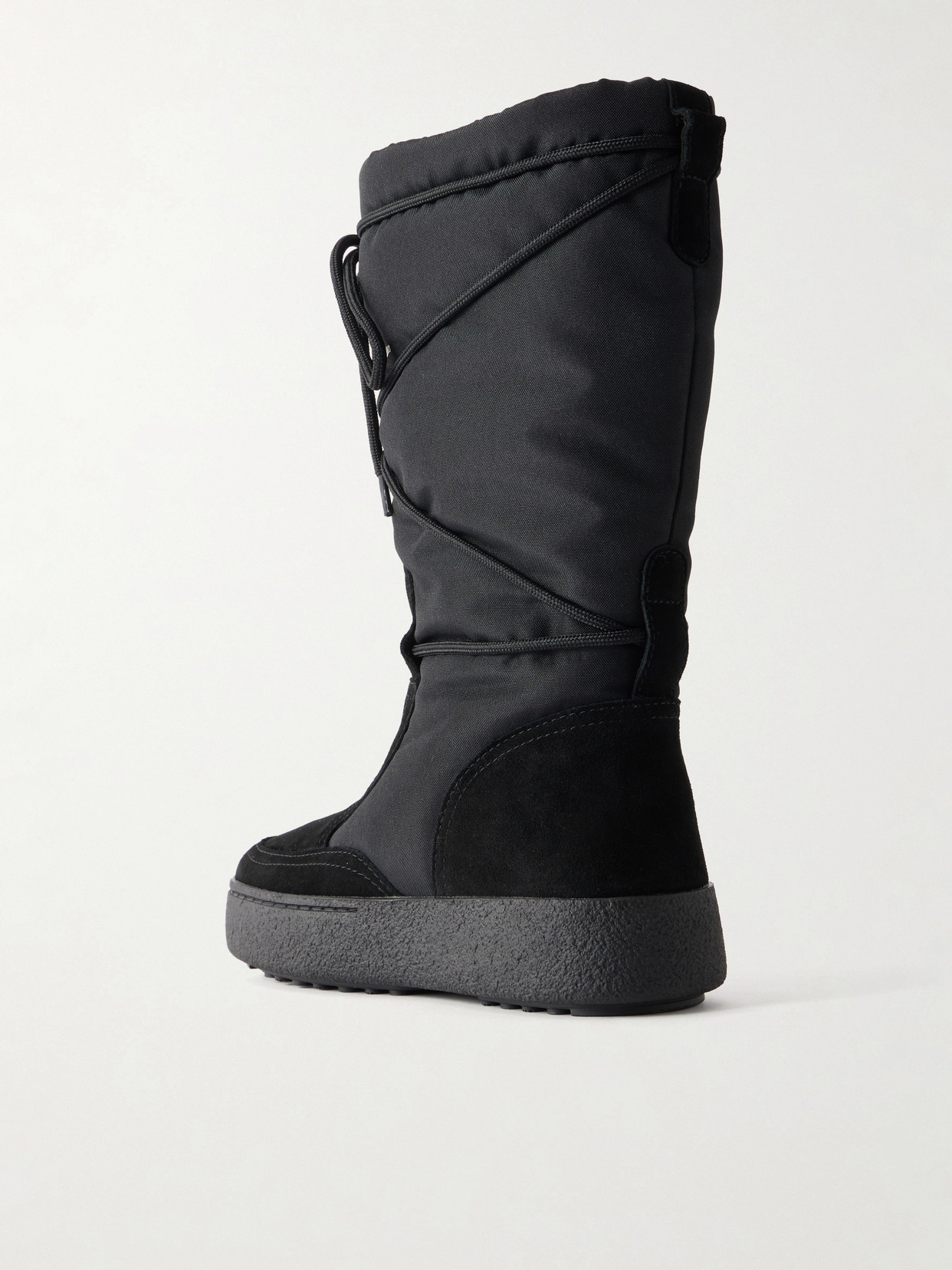 Ltrack Legacy Suede-Trimmed Nylon Knee Boots