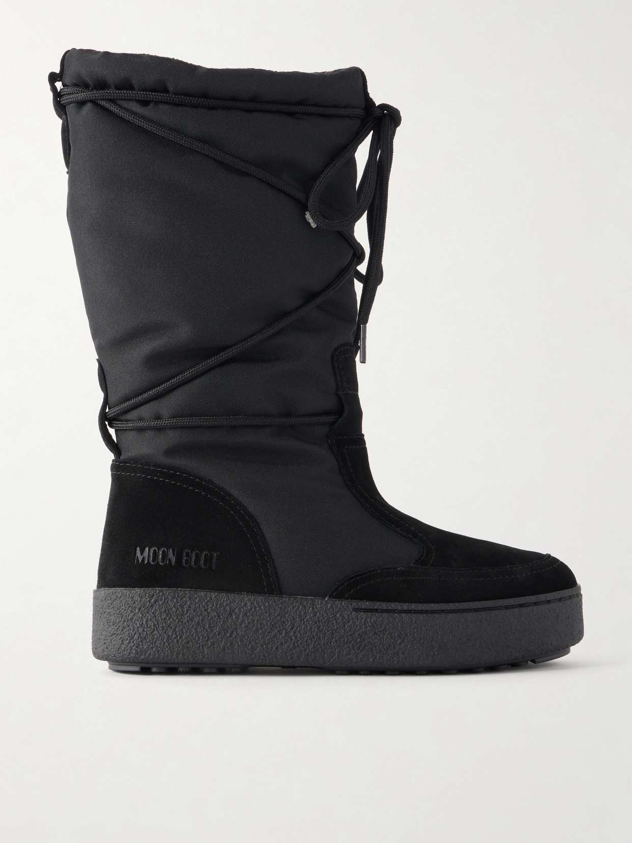Ltrack Legacy Suede-Trimmed Nylon Knee Boots