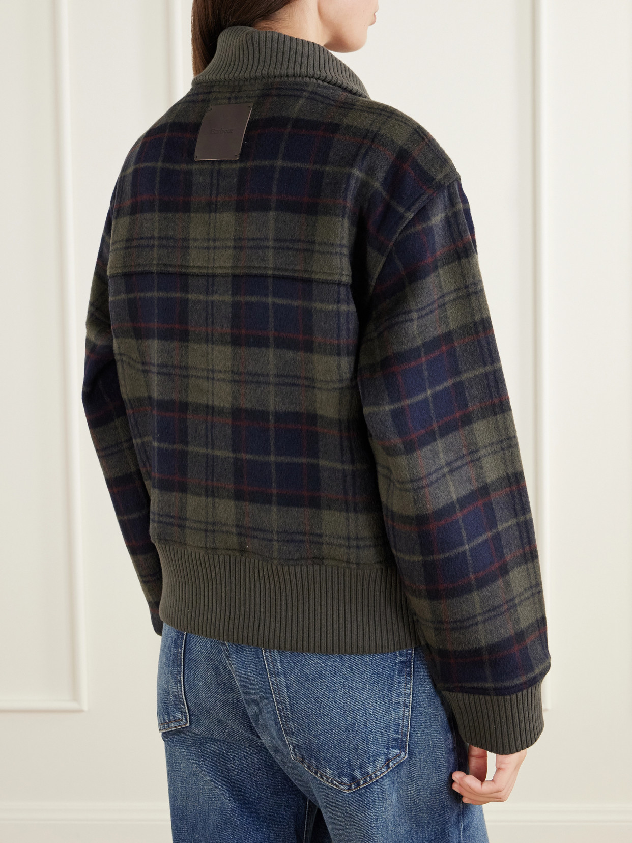 Ivybridge Checked Rib-Trimmed Wool-Blend Flannel Jacket
