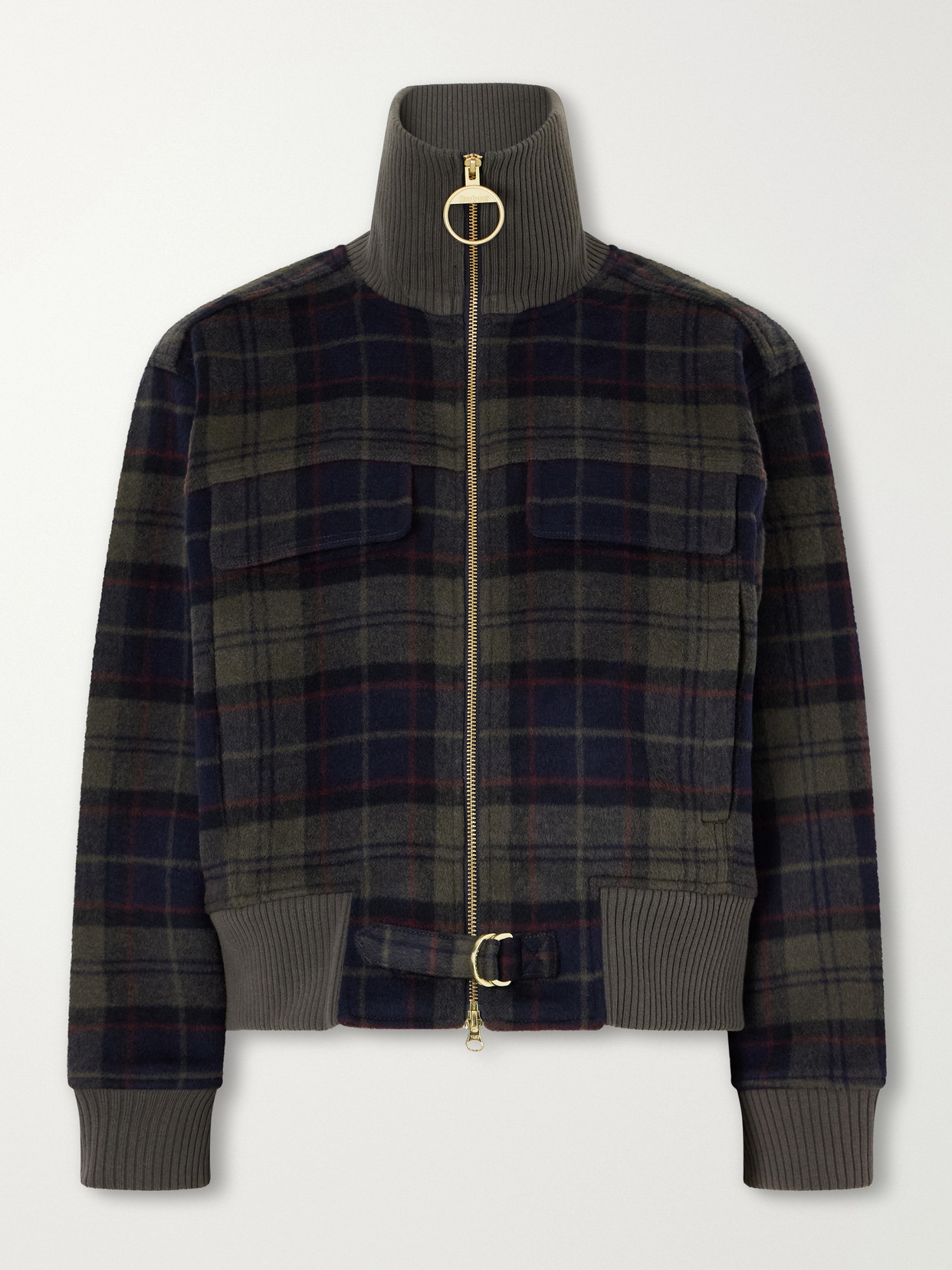 Ivybridge Checked Rib-Trimmed Wool-Blend Flannel Jacket