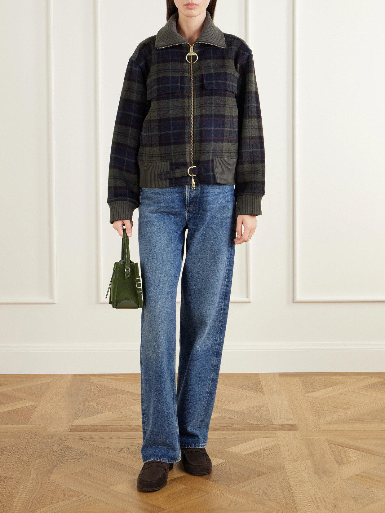 Ivybridge Checked Rib-Trimmed Wool-Blend Flannel Jacket