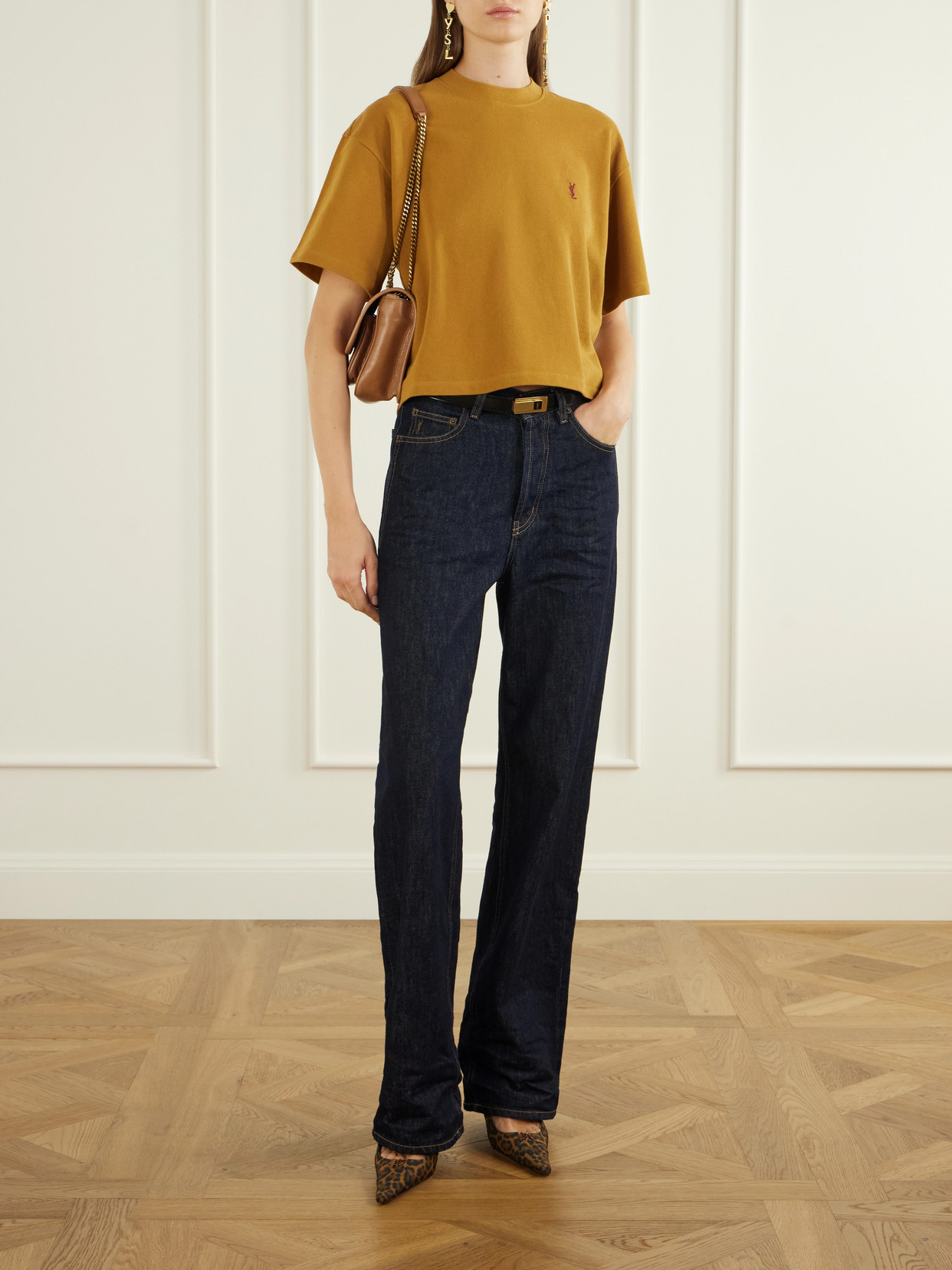 Cassandre-Embroidered Cotton-Piqué T-Shirt