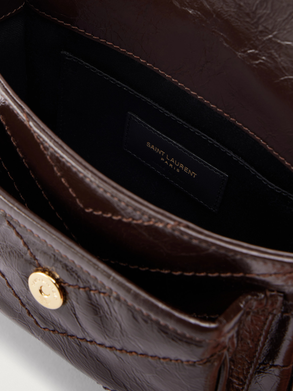Niki Mini Cassandre-Embellished Crinkled-Leather Shoulder Bag