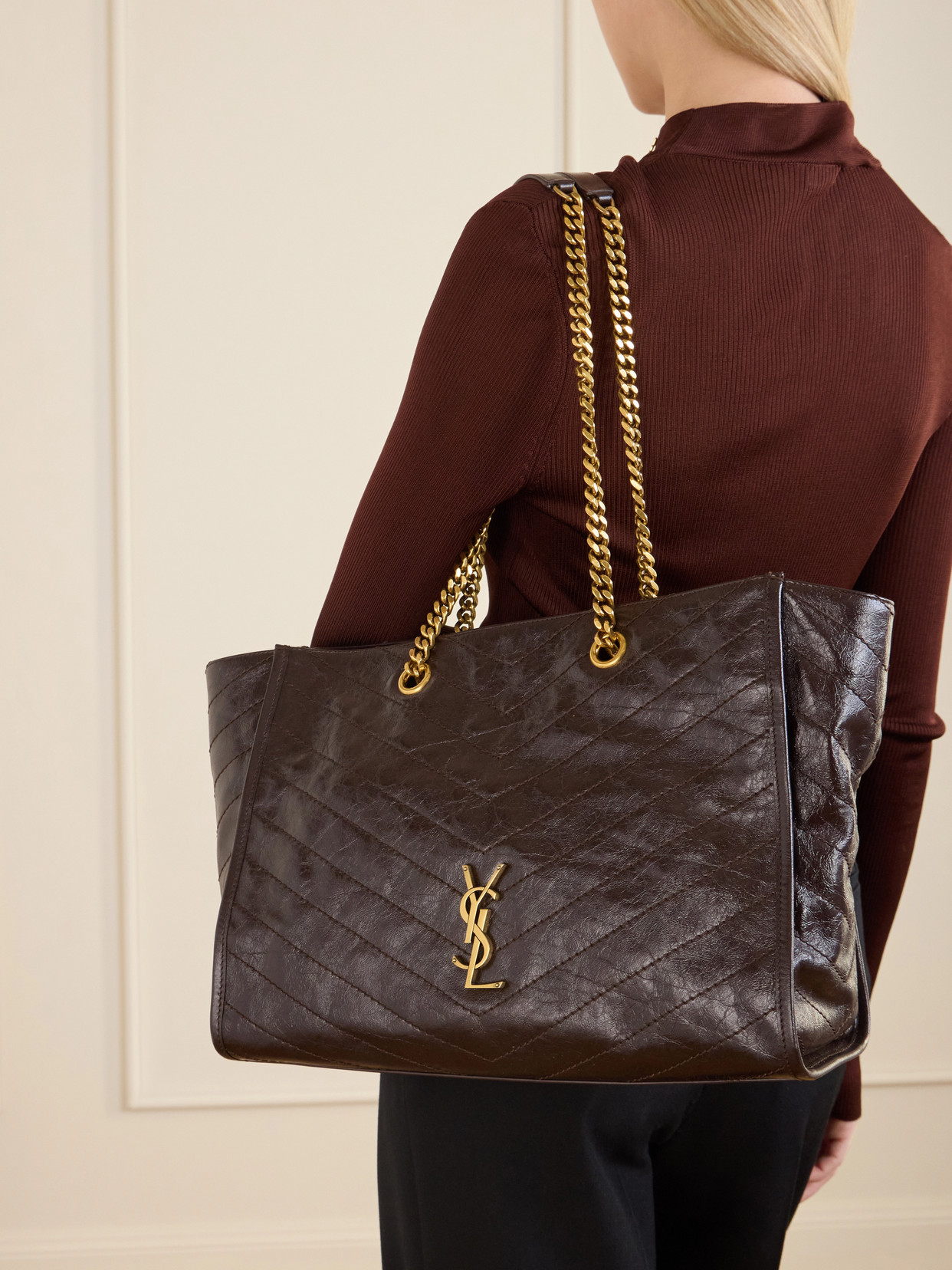 Niki Crinkled-Leather Tote