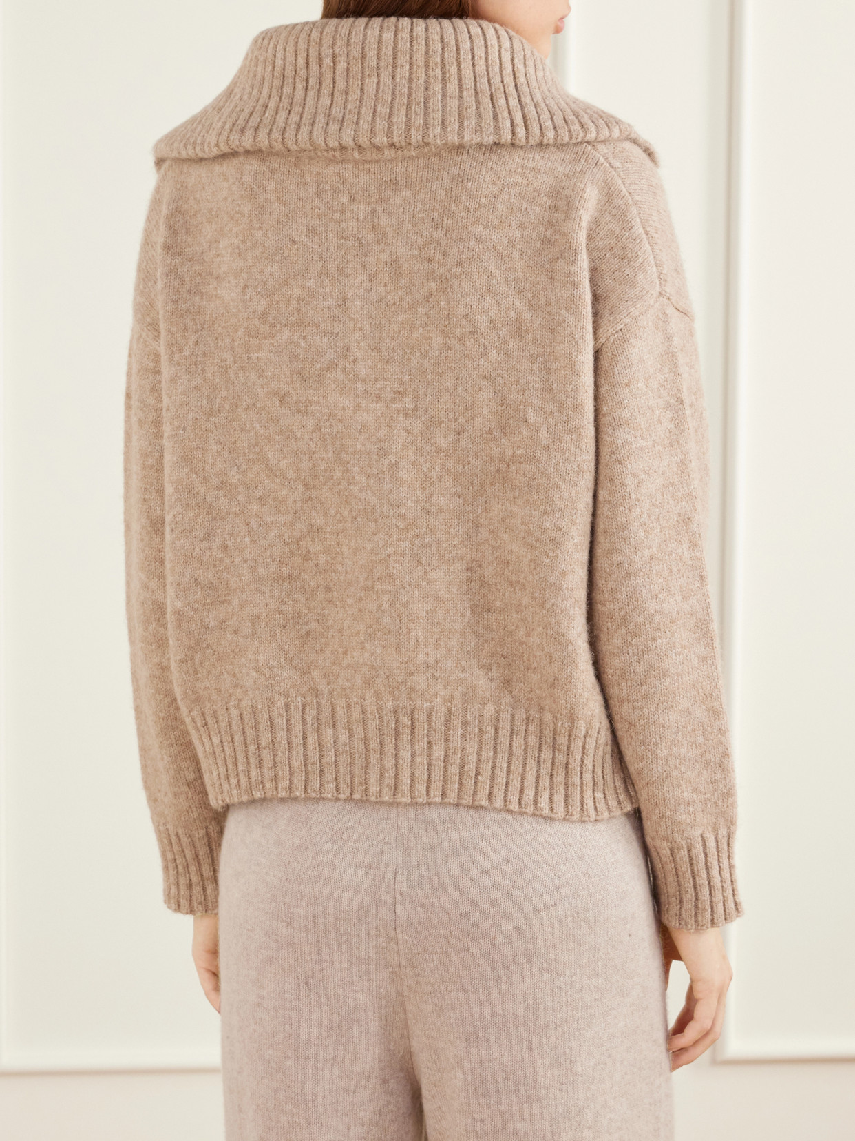 Alpaca-Blend Polo Sweater
