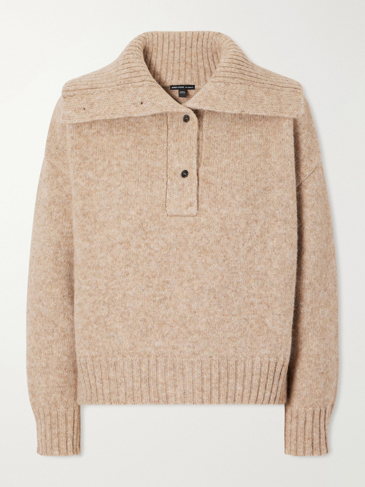 Alpaca-Blend Polo Sweater