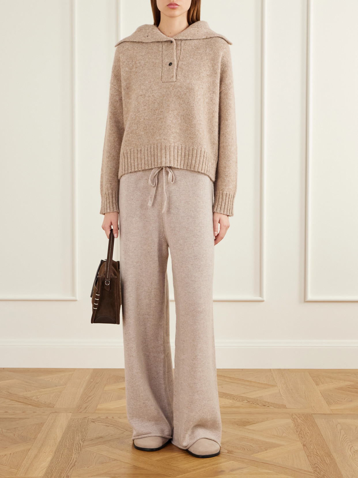 Alpaca-Blend Polo Sweater